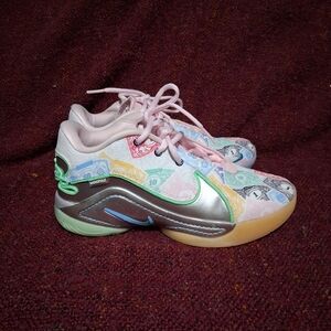 Nike Kids Sneakers with Pink and Silver Accents